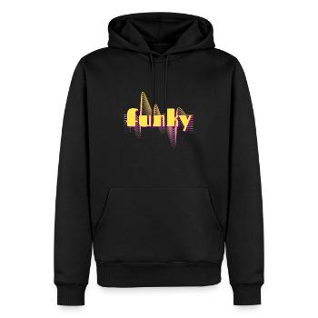 funky - Sweat à capuche Premium bio Homme - noir - Devant - Nico (187cm)