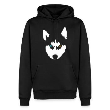 Husky Hund Siberian Husky - Männer Premium Bio Hoodie - Schwarz - Vorne - Nico (187cm)