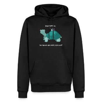 Balades d’escargots sur tortue - huuiii Trantüte - Sweat à capuche Premium bio Homme - noir - Devant - Nico (187cm)