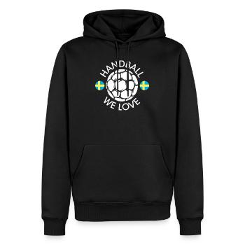 nous aimons le handball suède Équipe Handballeur EM icône - Sweat à capuche Premium bio Homme - noir - Devant - Nico (187cm)