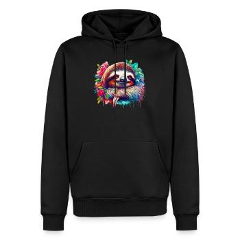 Paresse - Sweat à capuche Premium bio Homme - noir - Devant - Nico (187cm)