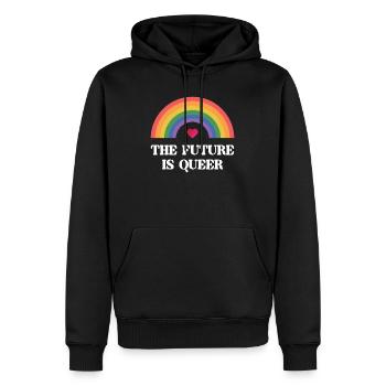 Mois de la fierté LGBT - L’avenir est queer - Sweat à capuche Premium bio Homme - noir - Devant - Nico (187cm)