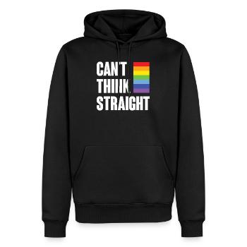 LGBTQ-Pride-Monat - Ich kann nicht klar denken - Männer Premium Bio Hoodie - Schwarz - Vorne - Nico (187cm)
