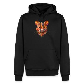 Grand hamster, conçu à partir de différentes feuilles - Sweat à capuche Premium bio Homme - noir - Devant - Nico (187cm)