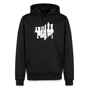 Schach Graffiti Schachspiel Figuren Knight Logo - Männer Premium Bio Hoodie - Schwarz - Vorne - Nico (187cm)