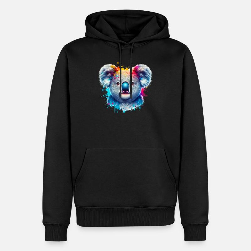 Koala - Sweat à capuche Premium bio Homme - noir