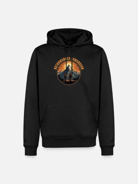 Natur erwandern - Männer Premium Bio Hoodie - Schwarz