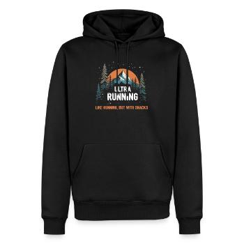 Ultra course à pied - Sweat à capuche Premium bio Homme - noir - Devant - Nico (187cm)