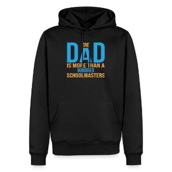 Ein Dad ist mehr als hunderte an Schulmeistern - Männer Premium Bio Hoodie - Schwarz - Vorne - Nico (187cm)