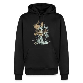 Vase à fleurs vintage avec des roses - Sweat à capuche Premium bio Homme - noir - Devant - Nico (187cm)