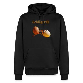 Racket Egg – Bataille d’œufs amusante - Sweat à capuche Premium bio Homme - noir - Devant - Nico (187cm)