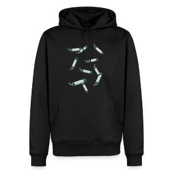 Pétards pyrotechniques - Sweat à capuche Premium bio Homme - noir - Devant - Nico (187cm)