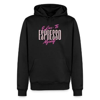 Express Love Self Quote Design - Men’s Premium Organic Hoodie - black - Front - Nico (187cm)