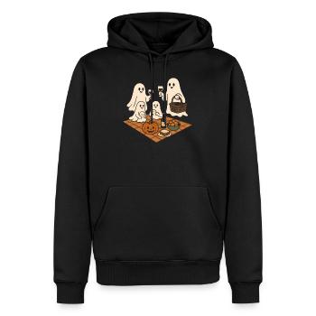 Fantômes au pique-d’Halloween - Sweat à capuche Premium bio Homme - noir - Devant - Nico (187cm)