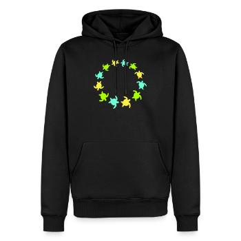 Many Turtles Circle Ring Colorful Round Silhouette - Men’s Premium Organic Hoodie - black - Front - Nico (187cm)