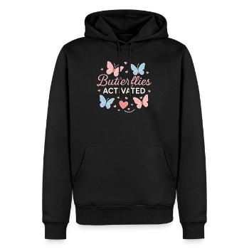 Papillons Activé Love Design - Sweat à capuche Premium bio Homme - noir - Devant - Nico (187cm)