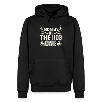 Maman du grand cerf chasse à la fierté - Sweat à capuche Premium bio Homme - noir - Devant - Nico (187cm)