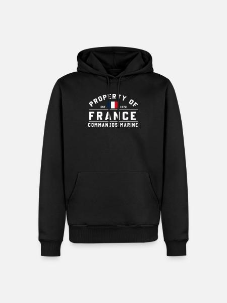 Property of France Commandos Marine - Men’s Premium Organic Hoodie - black