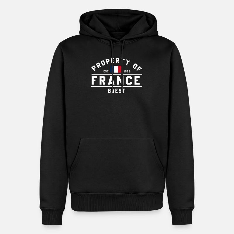 Französisches Eigentum Brest Logo - Männer Premium Bio Hoodie - Schwarz