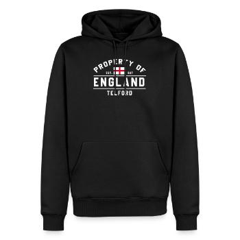 Logo graphique du drapeau de l’Angleterre - Sweat à capuche Premium bio Homme - noir - Devant - Nico (187cm)