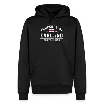 Portsmouth England Flagge Motiv - Männer Premium Bio Hoodie - Schwarz - Vorne - Nico (187cm)