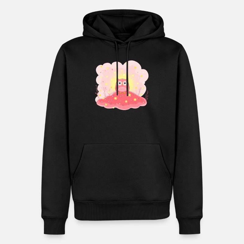 Zarte Eulenstern auf Rosenhügel - Männer Premium Bio Hoodie - Schwarz
