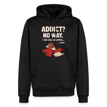 Süchtiger auf keinen Fall lustiges Selbstverbesserungs-T-Shirt - Männer Premium Bio Hoodie - Schwarz - Vorne - Nico (187cm)