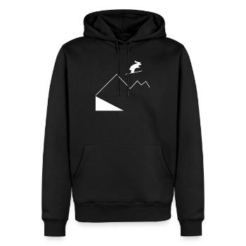 Hasenberg-Springen - Männer Premium Bio Hoodie - Schwarz - Vorne - Nico (187cm)