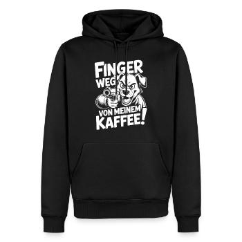 Finger Weg Von Meinem Kaffee - Männer Premium Bio Hoodie - Schwarz - Vorne - Nico (187cm)