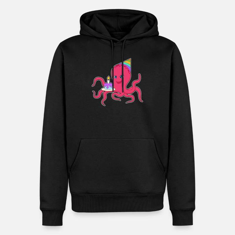 Gâteau d’anniversaire pieuvre - Sweat à capuche Premium bio Homme - noir