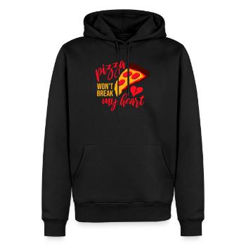 La pizza ne me brisera pas le cœur La nourriture aime l’humour - Sweat à capuche Premium bio Homme - noir - Devant - Nico (187cm)