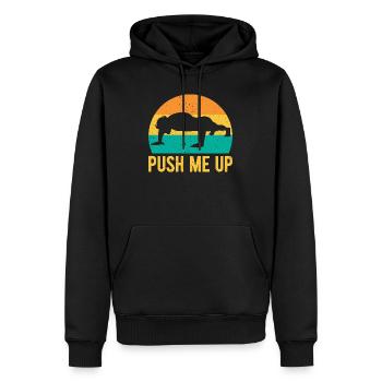 Fitness Fanatics Push Me Up Calisthenics Gym - Männer Premium Bio Hoodie - Schwarz - Vorne - Nico (187cm)