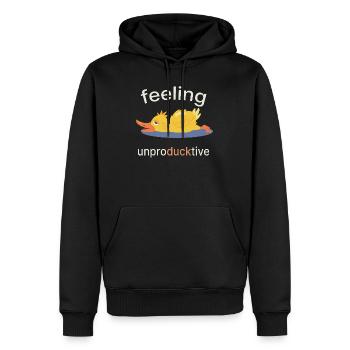 Se sentir improductif – Drôle de disant de canard - Sweat à capuche Premium bio Homme - noir - Devant - Nico (187cm)