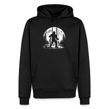 Pêche au Bigfoot - Sweat à capuche Premium bio Homme - noir - Devant - Nico (187cm)
