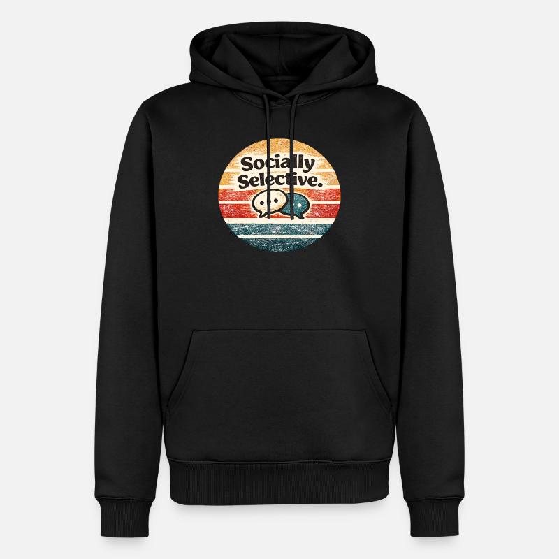 Socially Selective – Retro Chat Meme - Männer Premium Bio Hoodie - Schwarz