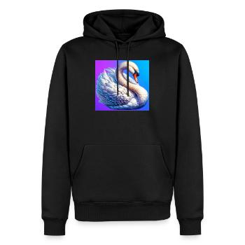 cygne - Sweat à capuche Premium bio Homme - noir - Devant - Nico (187cm)