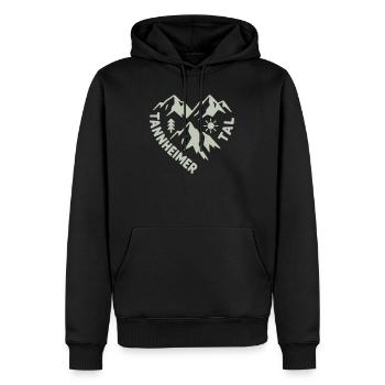 Tannheimer Tal Berglandschaft - Männer Premium Bio Hoodie - Schwarz - Vorne - Nico (187cm)