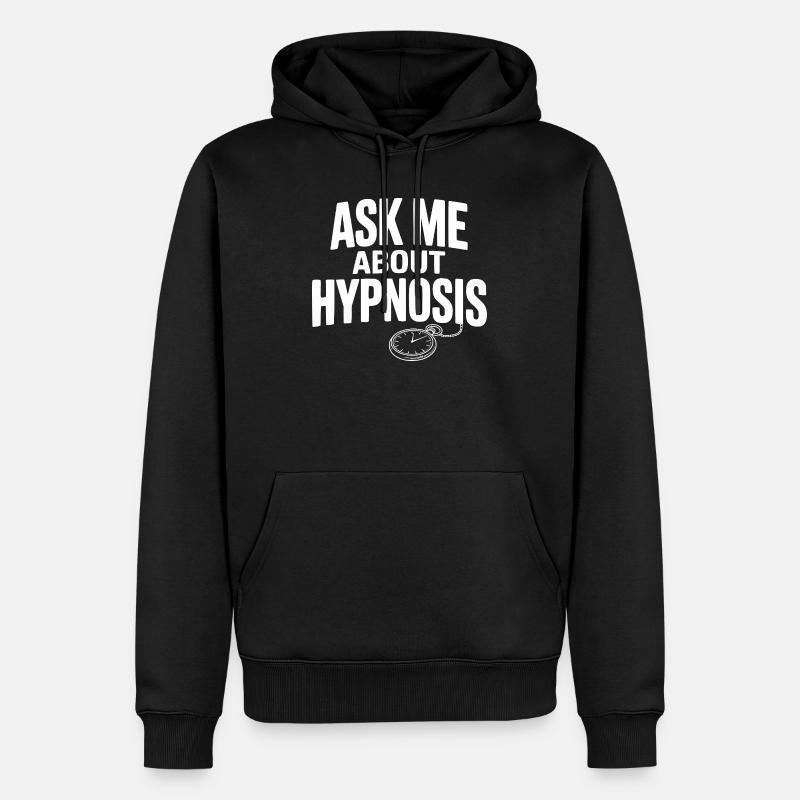 Frag mich nach Hypnose - Männer Premium Bio Hoodie - Schwarz