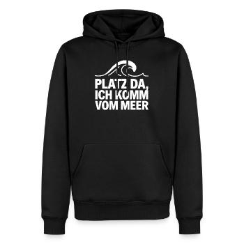  Platz Da Ich Komm Vom Meer Lustiger Spruch Für - Männer Premium Bio Hoodie - Schwarz - Vorne - Nico (187cm)