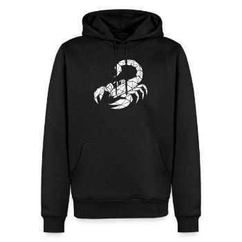 Scorpion – Pouvoir & Mystère - Sweat à capuche Premium bio Homme - noir - Devant - Nico (187cm)