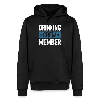 Drinking Crew - Men’s Premium Organic Hoodie - black - Front - Nico (187cm)