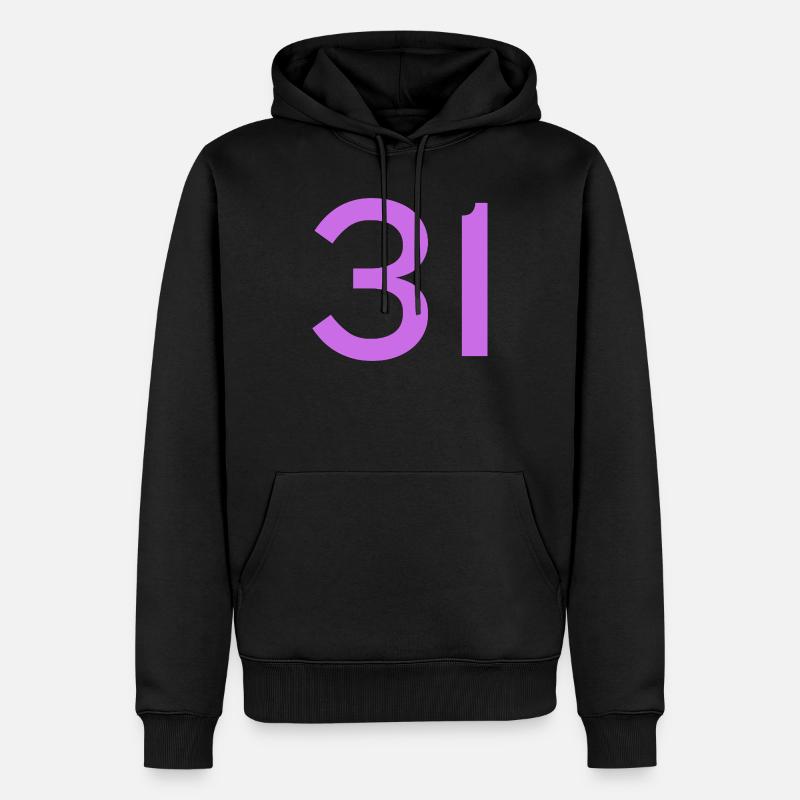 31 - Sweat à capuche Premium bio Homme - noir