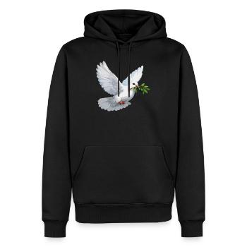 Taube mit Olivenzweig - Männer Premium Bio Hoodie - Schwarz - Vorne - Nico (187cm)