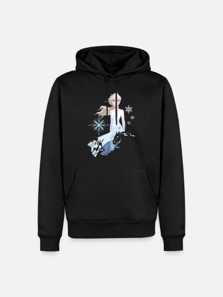 Frozen Elsa Silhouette Mit Schneeflocken - Männer Premium Bio Hoodie - Schwarz