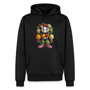 VEGGIE BOT - Le mignon robot bio-organique - Sweat à capuche Premium bio Homme - noir - Devant - Nico (187cm)