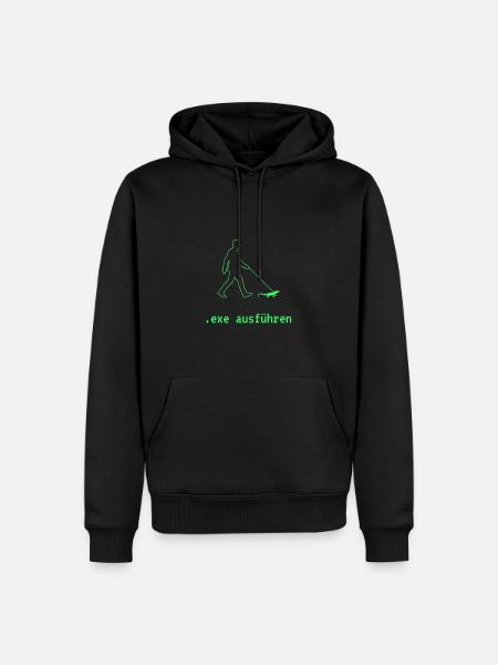 exe ausführen grün - Männer Premium Bio Hoodie - Schwarz
