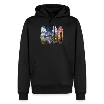 Voyage de vacances au Chili – Nature et culture en Patagonie - Sweat à capuche Premium bio Homme - noir - Devant - Nico (187cm)