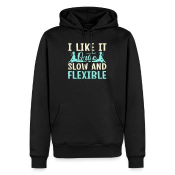 Le yoga aime ça lent et flexible Yoga drôle - Sweat à capuche Premium bio Homme - noir - Devant - Nico (187cm)