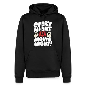 Chaque soir, c’est la soirée cinéma des fantômes - Sweat à capuche Premium bio Homme - noir - Devant - Nico (187cm)