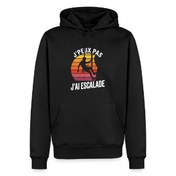 J'peux pas j'ai escalade - passion escalade - Sweat à capuche Premium bio Homme - noir - Devant - Nico (187cm)